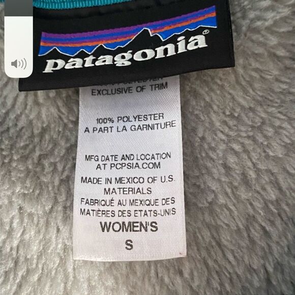 Patagonia Re-tool Snap T Pullover Fleece Gray Turquoise Small - Picture 4 of 11